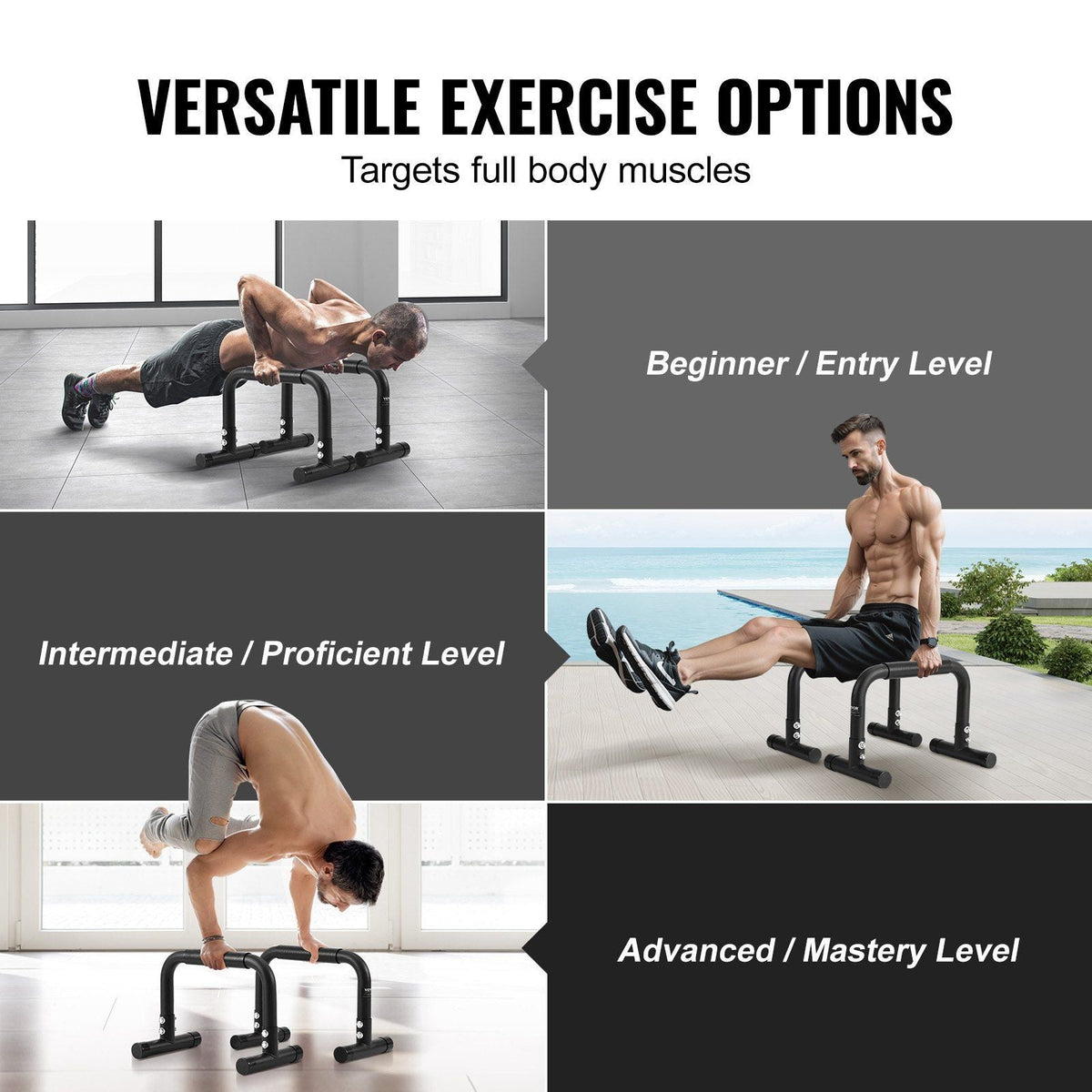 Dip Bars, 500 lbs Weight Capacity, Heave Duty Dip Stand Station, Fitness Workout Dip Bar Station Stabilizer Parallette Push Up Stand, Parallel Bars for Strength Training Home Gym Office Outdoor