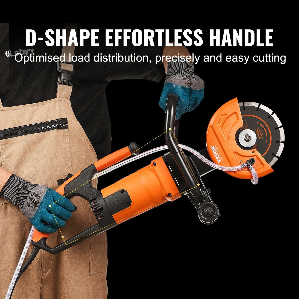 Electric Concrete Saw, 7 in Circular Saw Cutter, 2000 W High Power with Max. 2.5 in Cutting Depth, Wet/Dry Disk Saw Cutter Includes Water Line, Pump and Blade, for Stone, Brick
