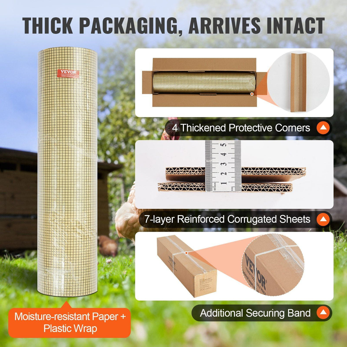 Hardware Cloth, 48'' x 100' Galvanized Wire Mesh Roll, 19 Gauge Chicken Wire Fence Roll, Vinyl Coating Metal Wire Mesh for Chicken Coop Barrier, Rabbit Snake Fences, Poultry Enclosures
