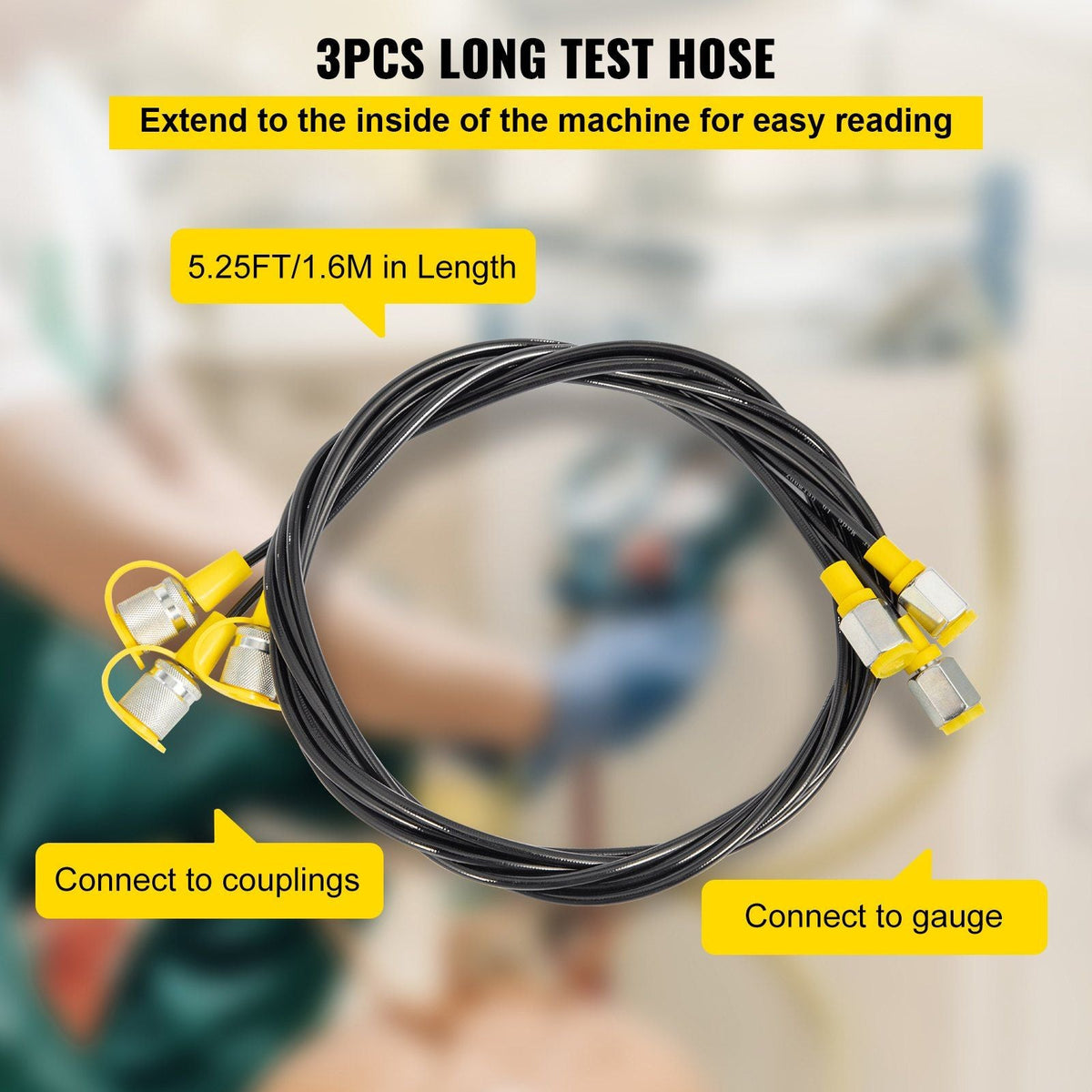 Hydraulic Pressure Test Kit, 25/40/60Mpa/11Couplings, Excavator Parts Hydraulic Tester Coupling Hydraulic Pressure Gauge Kit for Excavator Construction Machinery
