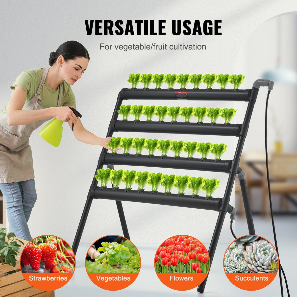 Hydroponics Growing System 36 Sites 4-Layer Hydroponic Grow Kit PVC Pipes