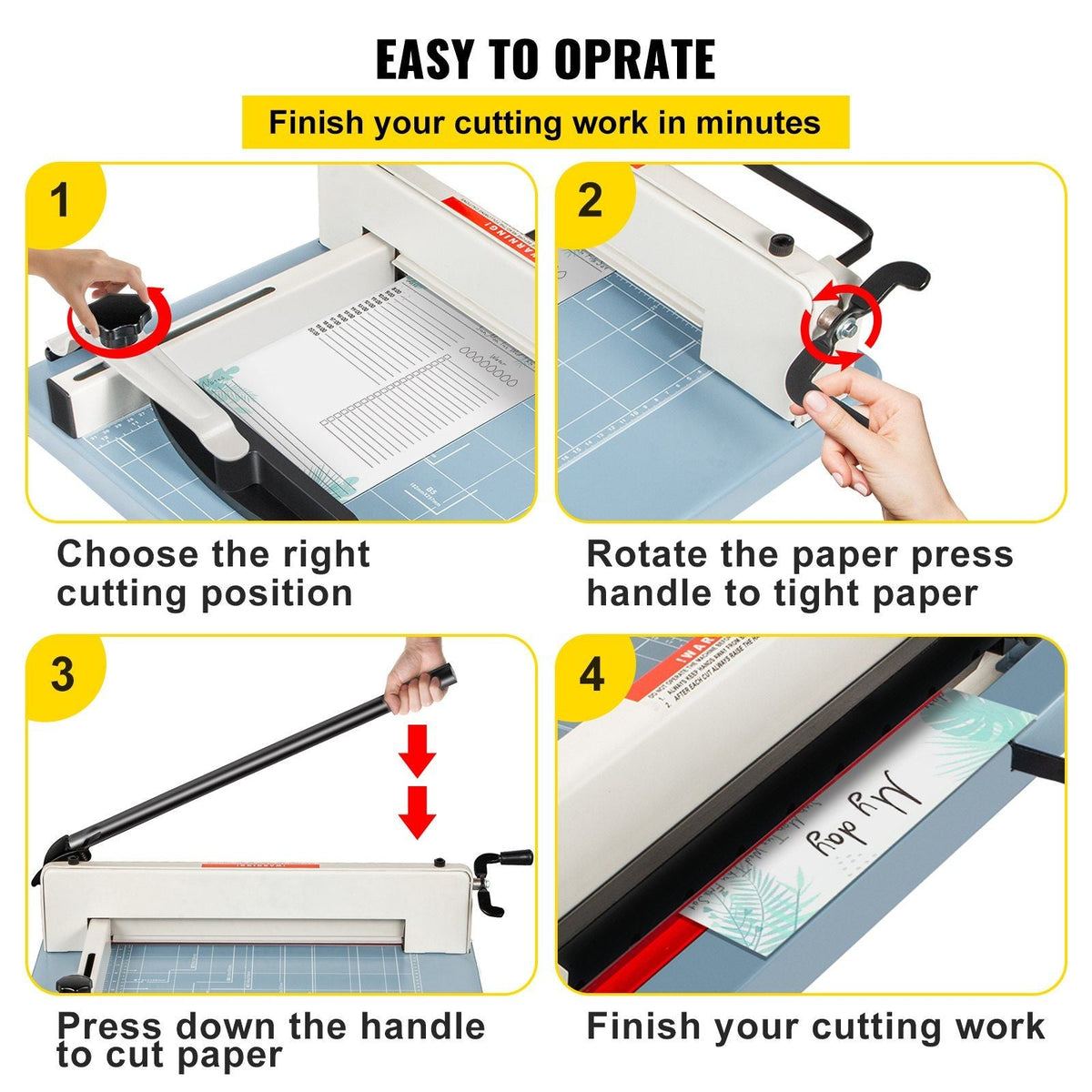 Industrial Paper Cutter A3 Heavy Duty Paper Cutter 17 Inch Paper Cutter Heavy Duty 400 Sheets Paper with Clear Cutting Guide for Offices, Schools, Businesses and Printing Shops