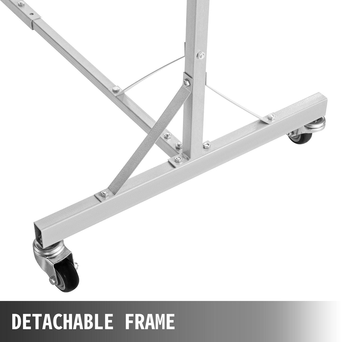 Painting Rack 5ft-7ft Adjustable Height, Automotive Paint Stand 8 Hooks, Auto Body Stand for Hoods Doors, Painting Drying Rack w/ 4 Swiveling Wheels, Paint Rack Stand, Automotive Tools, White