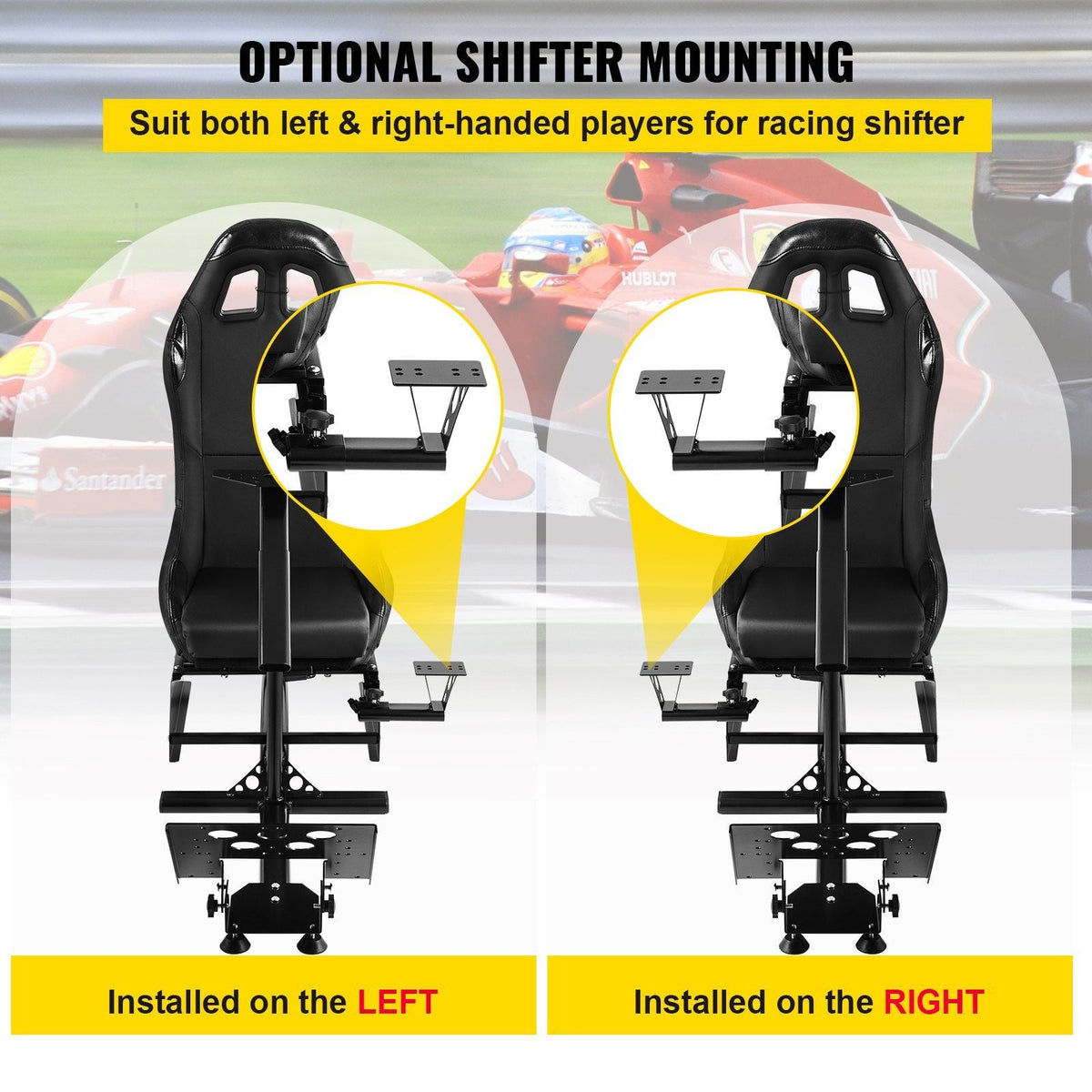 Racing Simulator Seat Adjustable Driving Gaming Reclinable Seat with Gear Shifter Mount fit for PS4 PS3 Xbox Logitech Racing Simulator Seat Racing Wheel Stand Cockpit (Seat, PS3/PS3/G29/G920)