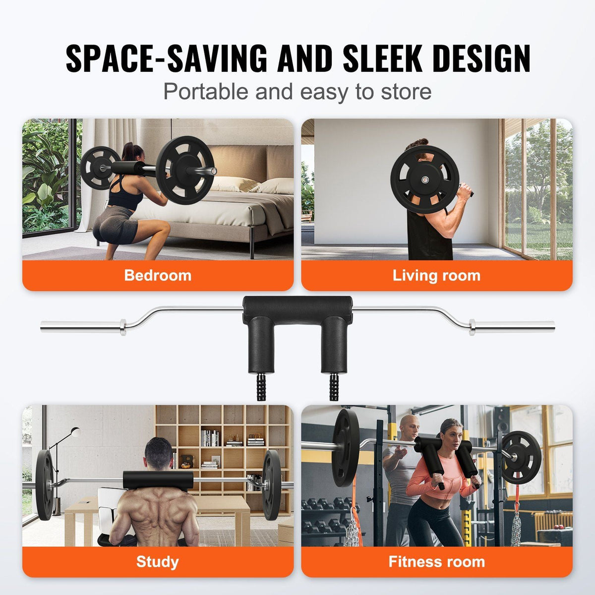 Safety Squat Bar, 1,500 LBS Fitness Squat Bar, Safety Squat Bar Attachment with Shoulder and Arm Pads, 32mm Diameter Weight Bar, Ideal for Front Squats, Lunges, Rehab, Physical Therapy