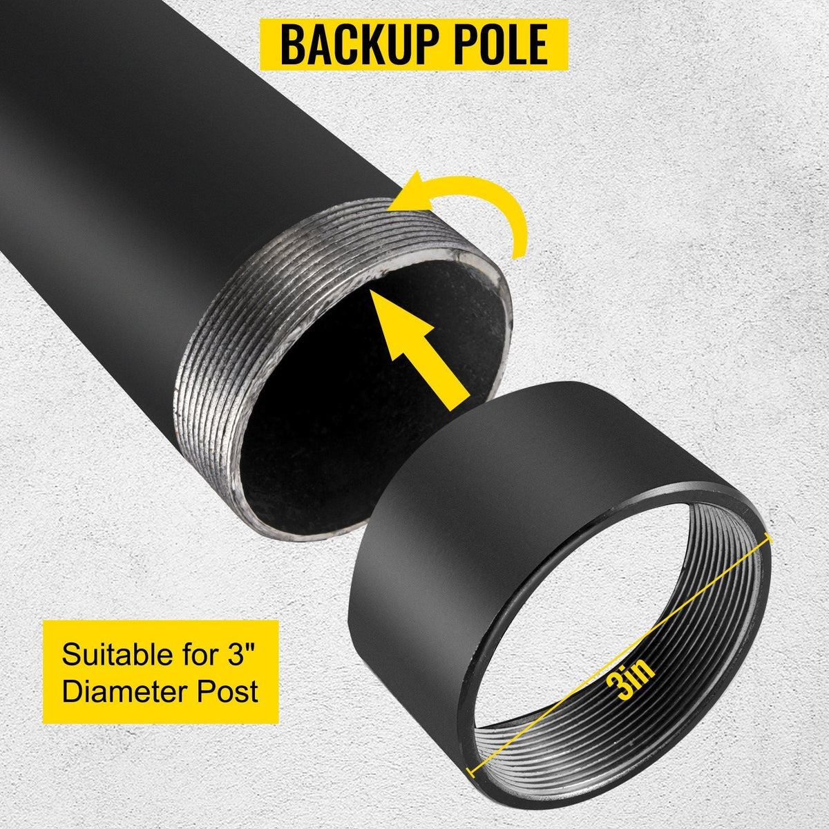Sail Pole Extension, 21" Height Shade Pole Extension, 3" Diameter Shade Sail Pole Extender, Heavy Duty Steel Structure Powder Coated Sun Shade Extension Poles Suitable for Deck, Garden, Backyard
