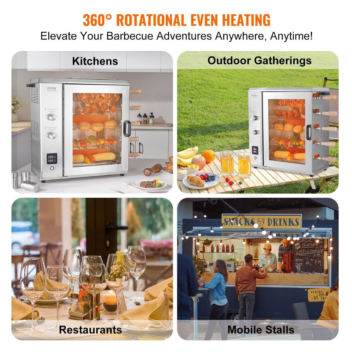 Shawarma Grill Machine, 5 Strings of Barbecue Capacity, Chicken Shawarma Cooker Machine with 2 Burners, Gas Vertical Broiler Gyro Rotisserie Oven Doner Kebab Machine, for Home Restaurant Kitchen