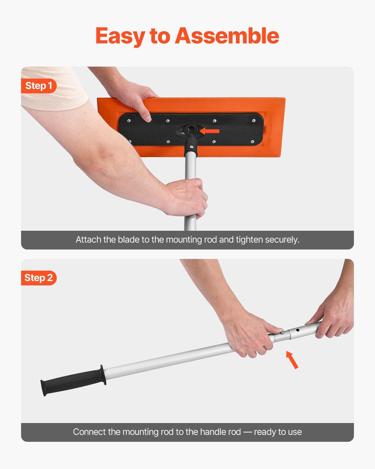 Snow Roof Rake, 4ft Long Reach Car Roof Snow Scraper, 17.7 in Foam Blade for No Scratches, Non-Slip Handle, Lightweight Snows Removal Tool for Vehicle Garage Rooftop Leaves Debris Clearing