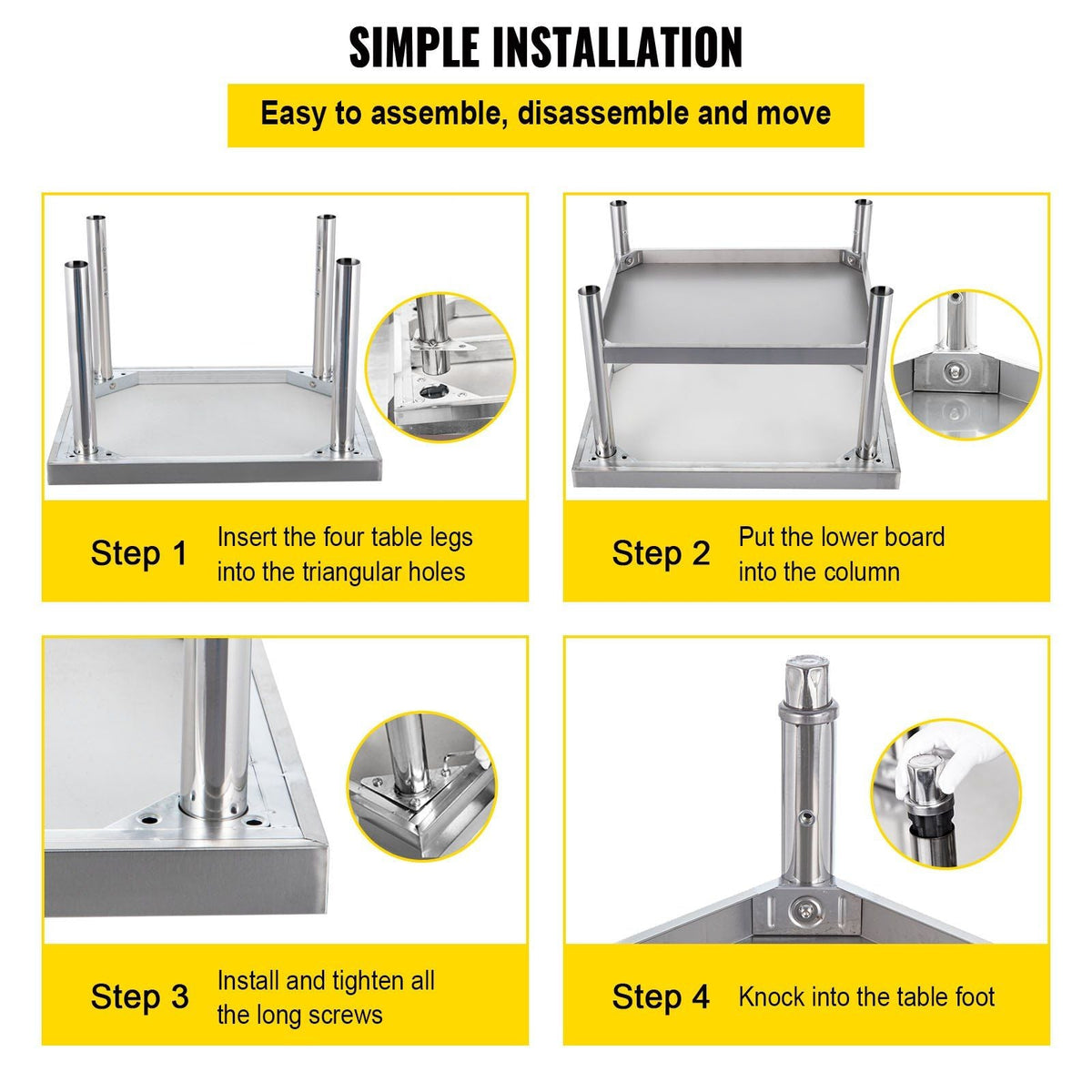 Stainless Steel Equipment Grill Stand, 24 x 28 x 24 Inches Stainless Table, Grill Stand Table with Adjustable Storage Undershelf, Equipment Stand Grill Table for Hotel, Home, Restaurant Kitchen