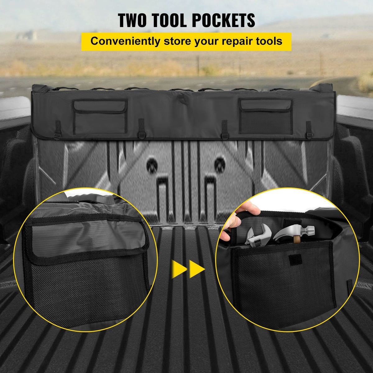 Tailgate Pad for Bikes, Tailgate Protection Cover Carries UP to 7 Mountain Bikes, 63" Bike Pickup Pad for Pickup Truck
