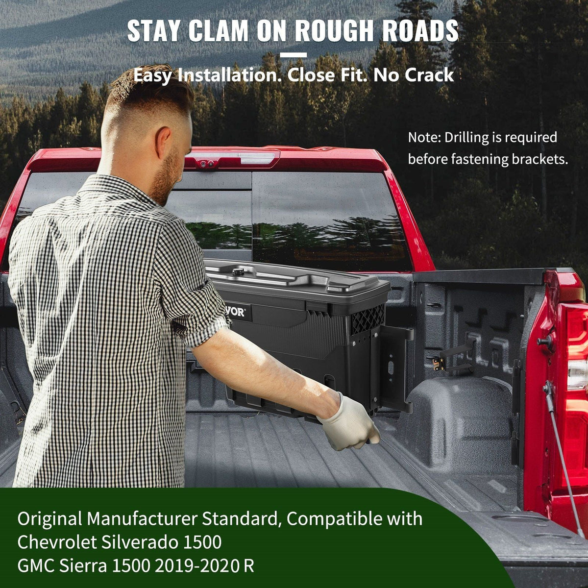 Truck Bed Storage Tool Box 2019-20 Chevrolet Silverado 1500 Left+Right