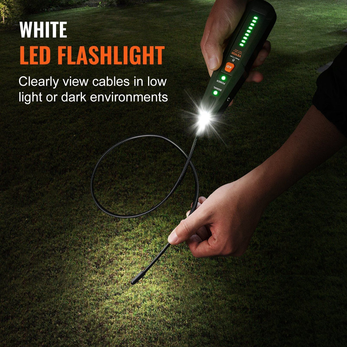 Underground Cable Locator, 6.5 FT Max. Detection Depth, Wire Tracer Break Detector Finder with Earphone, 3280 FT Max.Detection Length Cable Tester for Pet Fence Buried Sprinkler Valve Irrigation