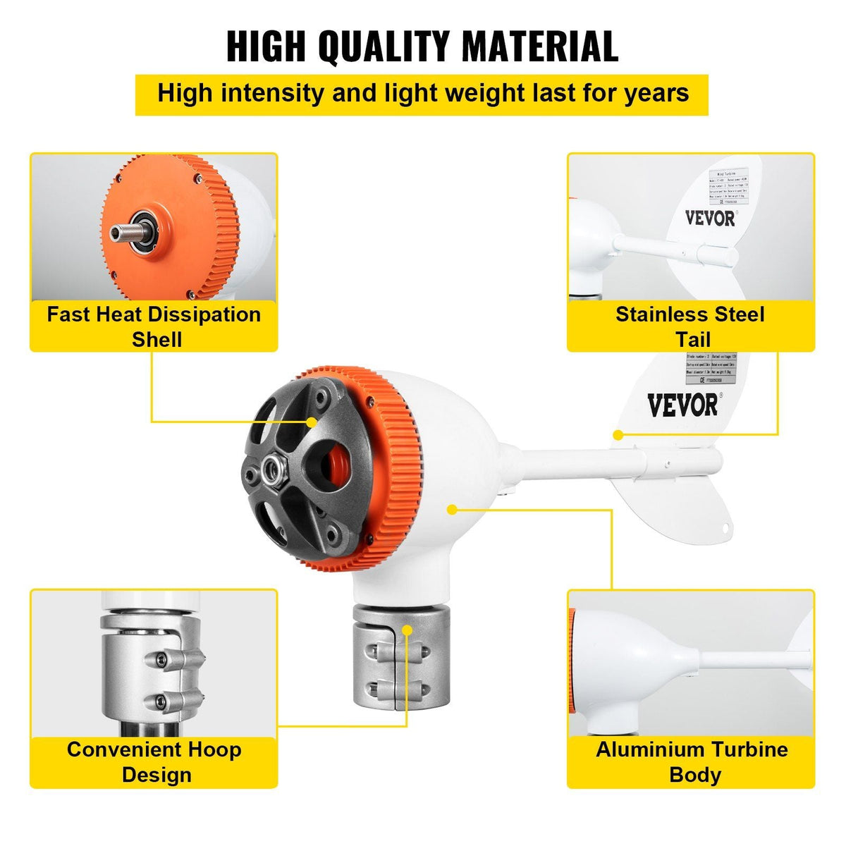 Wind Turbine Generator, 12V/AC Wind Turbine Kit, 400W Wind Power Generator w/Wind & Solar Controller 3 Blades Auto Adjust Windward Direction Suitable for Terrace, Marine, Motorhome, Chalet, Boat