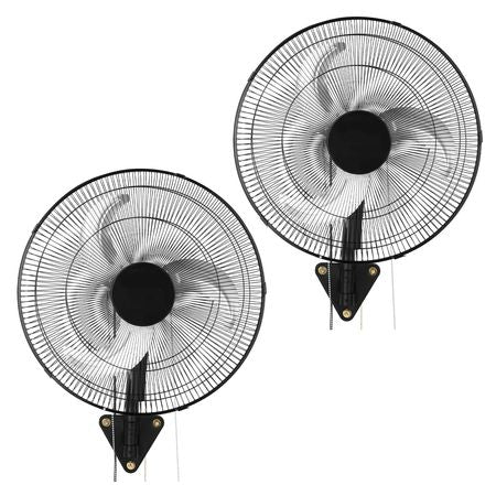 Wall Mount Fan, 18 in Wall Mounted Hanging Fan Oscillating, 3-Speed, Long Airflow Distance, Adjustable Rotation Angle, Mechanical Powerful for Industry, Commercial, Garage, Workshop, Gym, 2 Pack