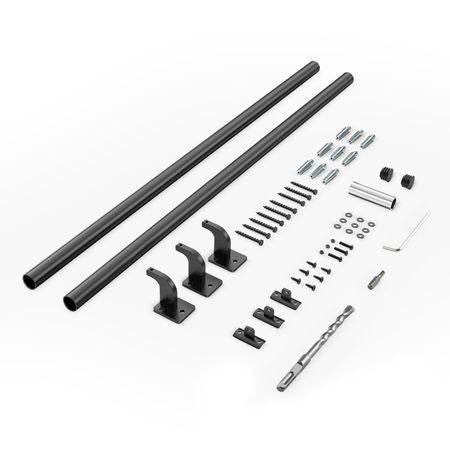 Wall Mounted Stair Handrail, 6ft Pipe Staircase Handrail, Black Galvanized Aluminum, 1.26 inch Pipe Diameter, Indoor&Outdoor Staircase Railing,Industrial Hand Rail for Steps,Security Baluster