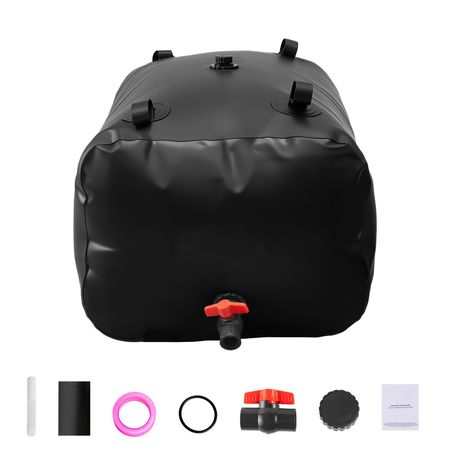 Water Storage Bladder, 63.4 Gallon (240L) Water Storage Container Tank, 1000D PVC Large Capacity Soft Bag Bladder, Collapsible Portable for Garden Irrigation, Camping, RVs, Emergency Use - Black