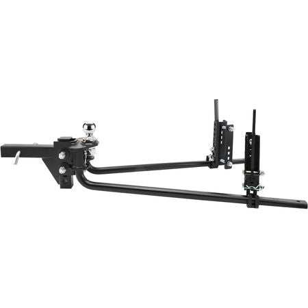 Weight Distribution Hitch, 1,500 lbs Weight Distributing Hitches Kit with Sway Control for Trailer, 2-In Solid Steel Shank, 2-5/16 in Alloy Steel Ball, Powder Coated Load Leveling Hitch, Black