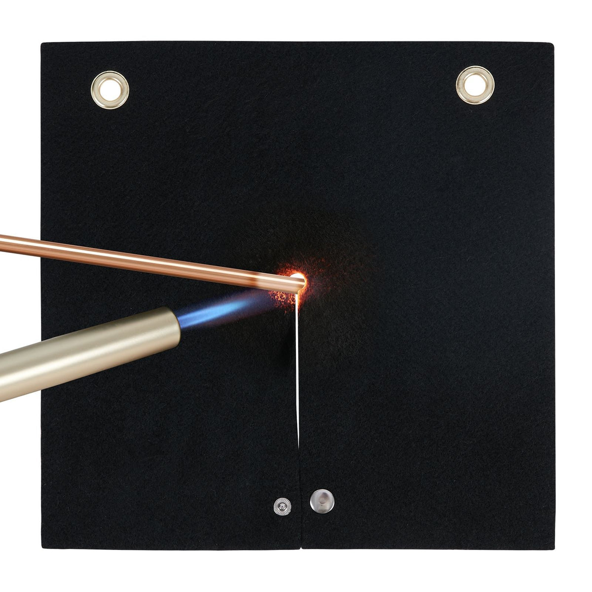 Welding Blanket, 12" x 12" Carbon Fiber Heat Shield Welding Mat, Up To 1800 F Heat Resistant, Flame Protector Pad Plumbing Hole Propane Torch, Soldering Pad with Metal Grommets for Copper Pipe