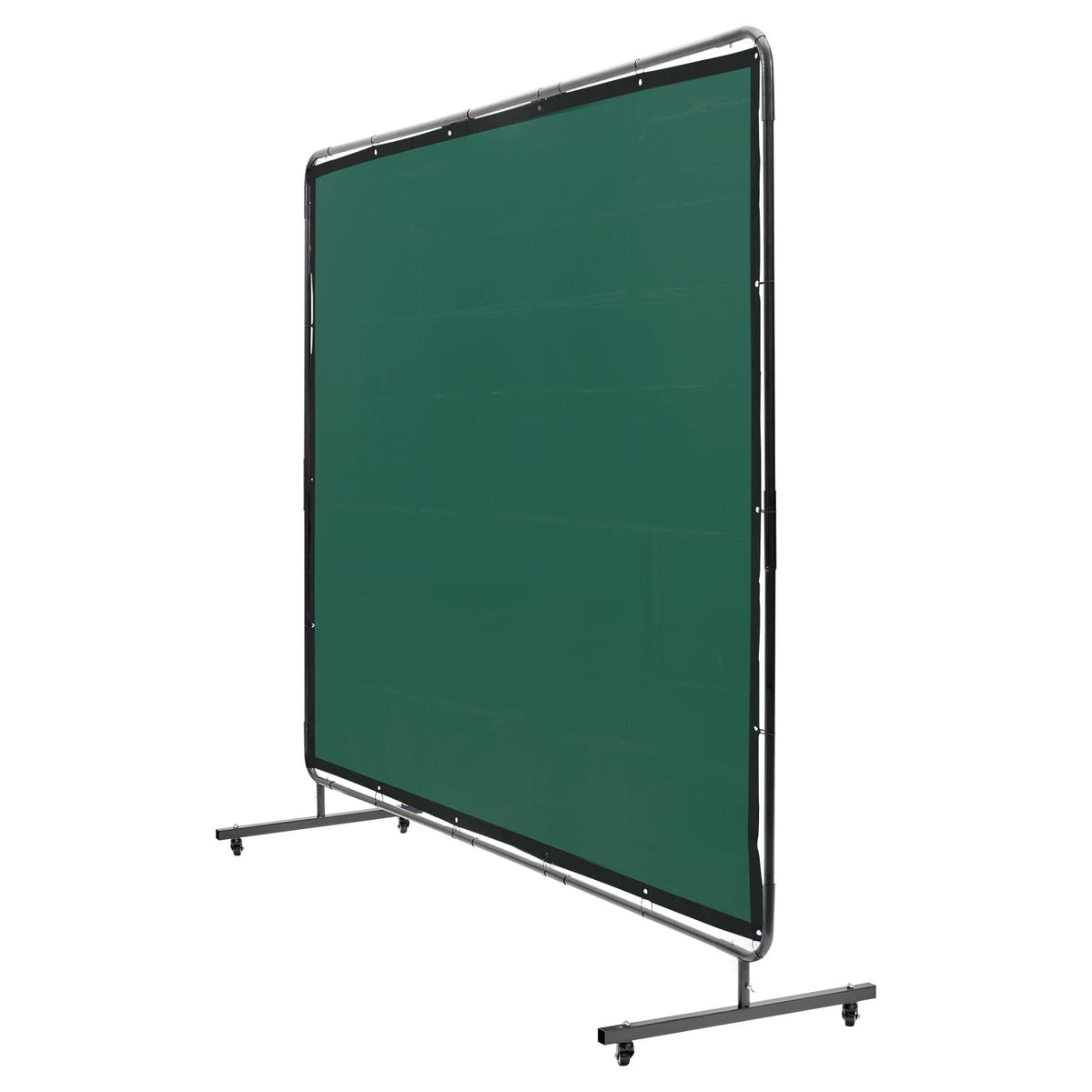 Welding Screen with Frame, 6' x 8' Welding Curtain Screen, Flame-Resistant Vinyl Welding Protection Screen on 4 Swivel Wheels (2 Lockable), Moveable & Professional for Workshop/Industrial, Green