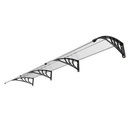 Window Door Awning Canopy, 38" x 117" Door Canopy Exterior, UF50+ PC Sunshade Sheet Awnings, Outdoor Patio Awning Sun Shade, Transparent, Waterproof, for Sun Shutter, UV, Rain, Snow Protection
