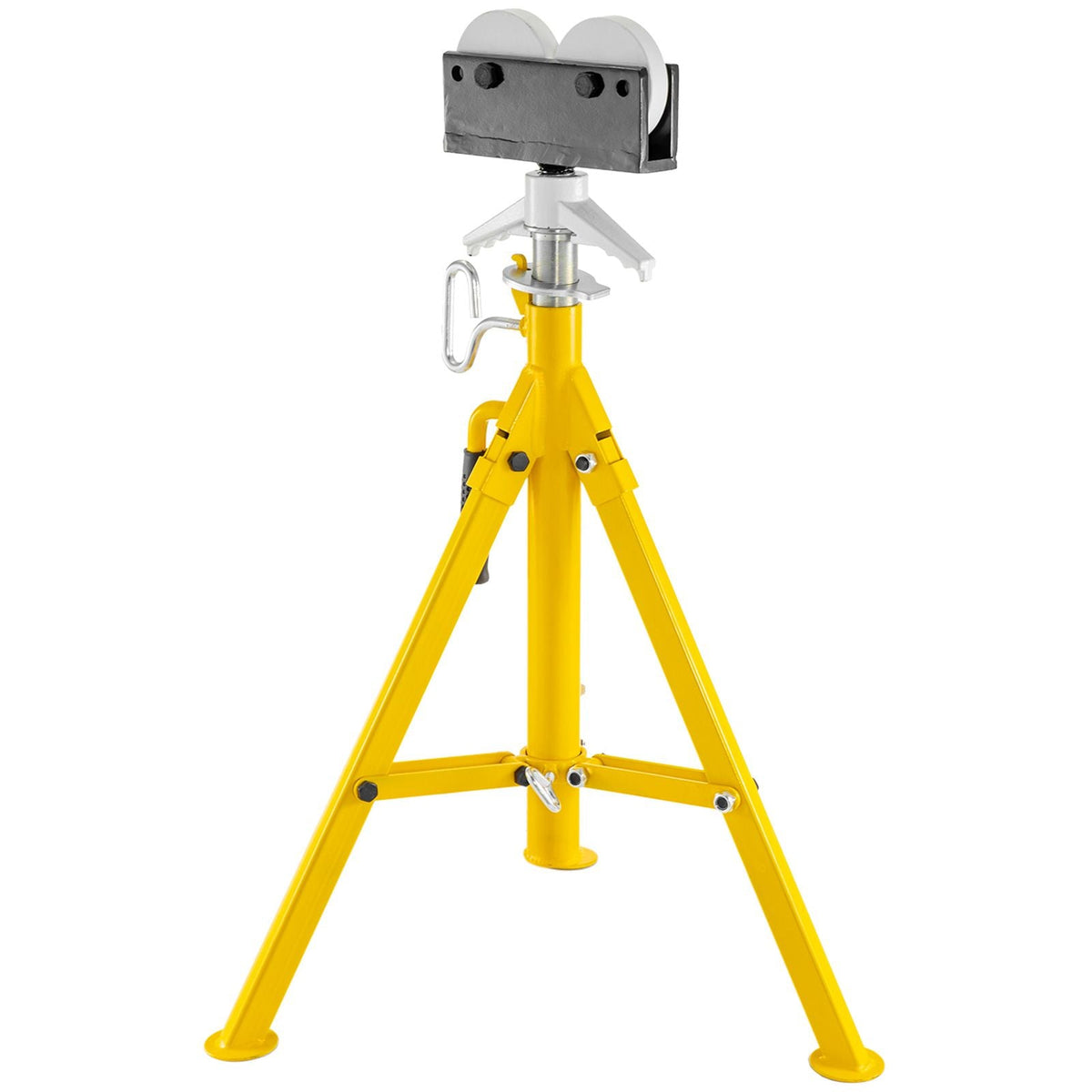 0.5-12 inch Roller Pipe Stand Adjustable Height 32\"-55\" Pipe 2500Lb Capacity Jack Stands Folding Portable High Folding Pipe Stand with Roller Head Fold A Trailer Jacks