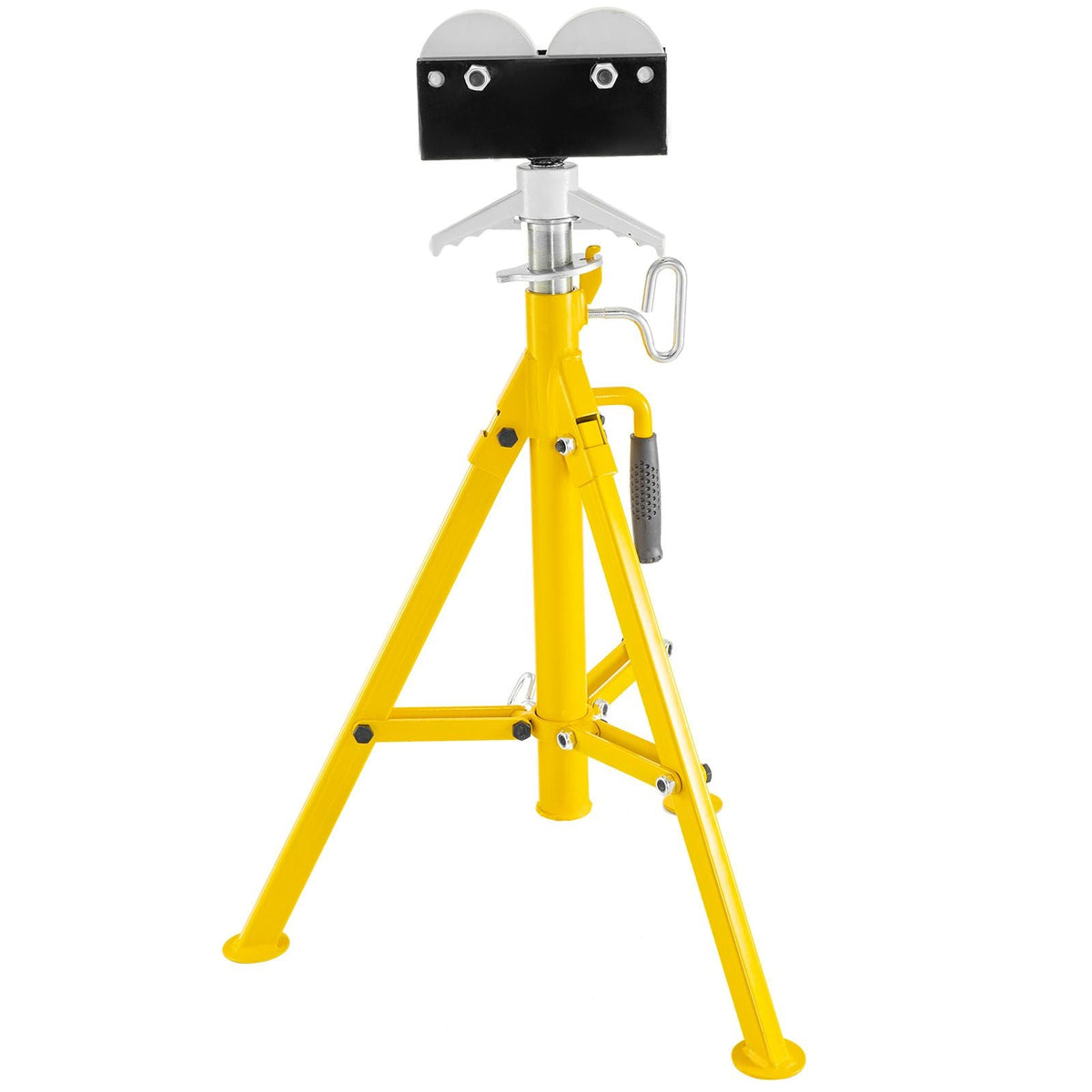 0.5-12 inch Roller Pipe Stand Adjustable Height 32\"-55\" Pipe 2500Lb Capacity Jack Stands Folding Portable High Folding Pipe Stand with Roller Head Fold A Trailer Jacks