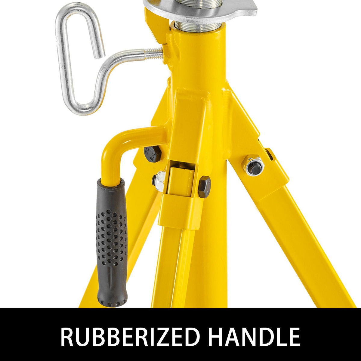 0.5-12 inch Roller Pipe Stand Adjustable Height 32\"-55\" Pipe 2500Lb Capacity Jack Stands Folding Portable High Folding Pipe Stand with Roller Head Fold A Trailer Jacks