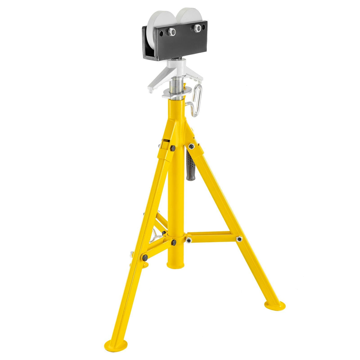 0.5-12 inch Roller Pipe Stand Adjustable Height 32\"-55\" Pipe 2500Lb Capacity Jack Stands Folding Portable High Folding Pipe Stand with Roller Head Fold A Trailer Jacks