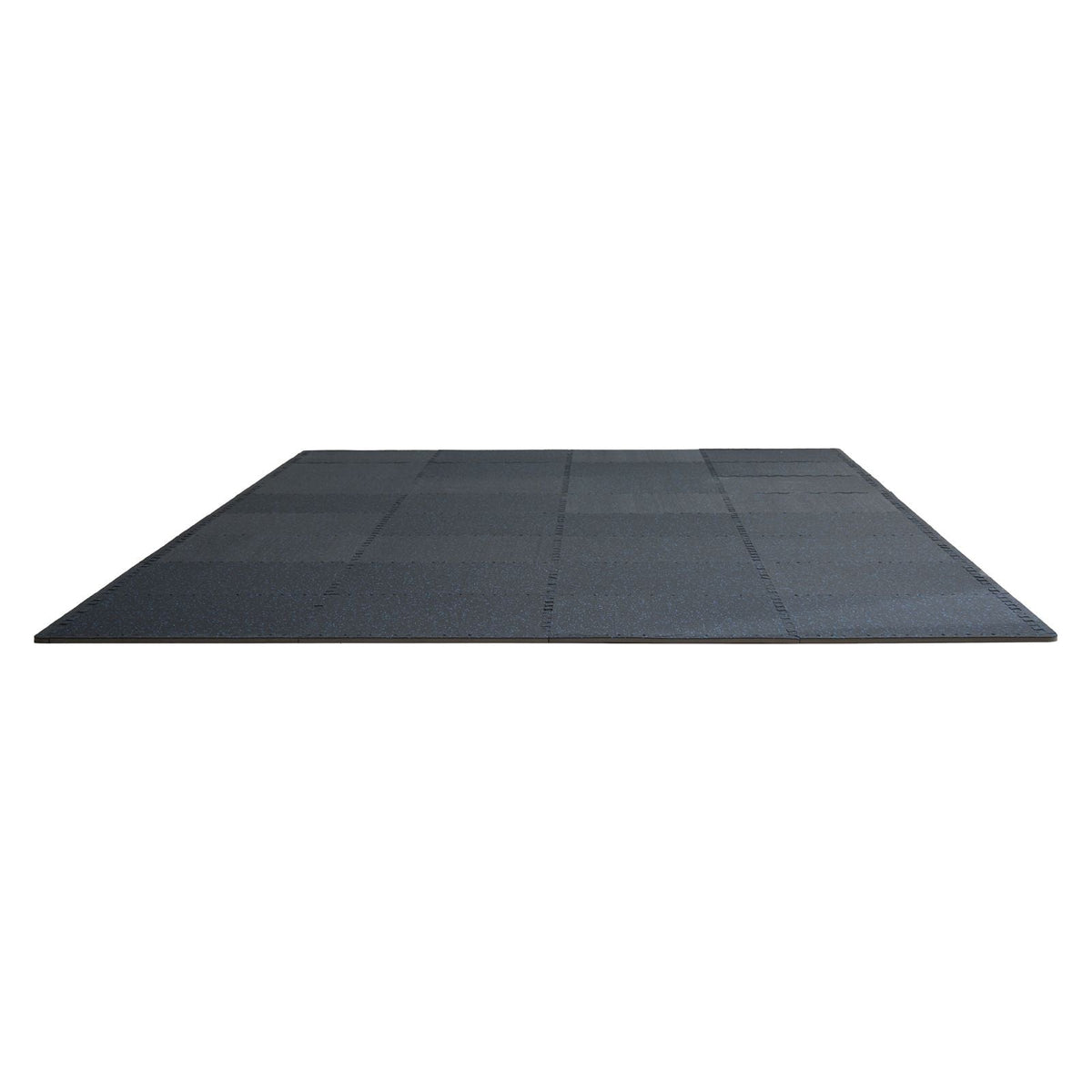 0.56 Inch Thick Gym Floor Mats, 25 Tiles Rubber Top with EVA Foam, 25" x 25" Gym Flooring Workout Mats with 100sq.ft Coverage, Interlocking Puzzle Gym Mats for Gym, Home, Garage, Black & Blue