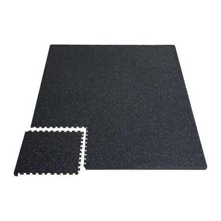 0.56 Inch Thick Gym Floor Mats, 6 Tiles Rubber Top with EVA Foam, 25" x 25" Gym Flooring Workout Mats with 25 sq.ft Coverage, Interlocking Puzzle Gym Mats for Gym, Home, Garage, Black & White
