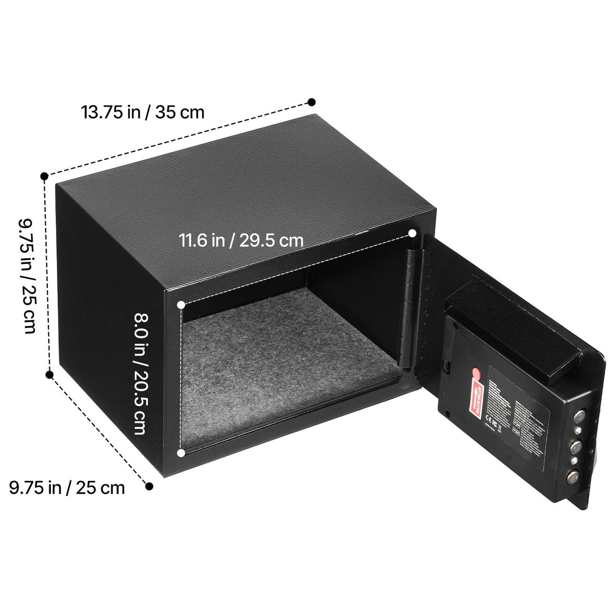 0.6 Cubic Feet Drop Safe, Drop Slot Safe Box with Password and Turn Knob, Heavy Duty Compact Cash Depository Box with a Front Lock Slot for Cash, Bank Slips, Jewelry, Documents, Bills, Black