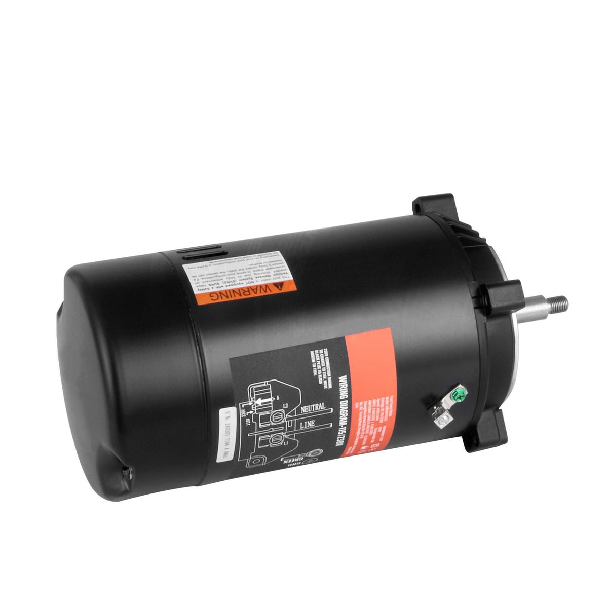 0.75 HP Pool Pump Motor, 56J Frame, 115V(8 Amps)/230V(4 Amps) 3450 RPM, 60Hz, 1.5 Service Factor, 80μF/250V Capacitor, CCW Rotation Round Flange Replacement Motor