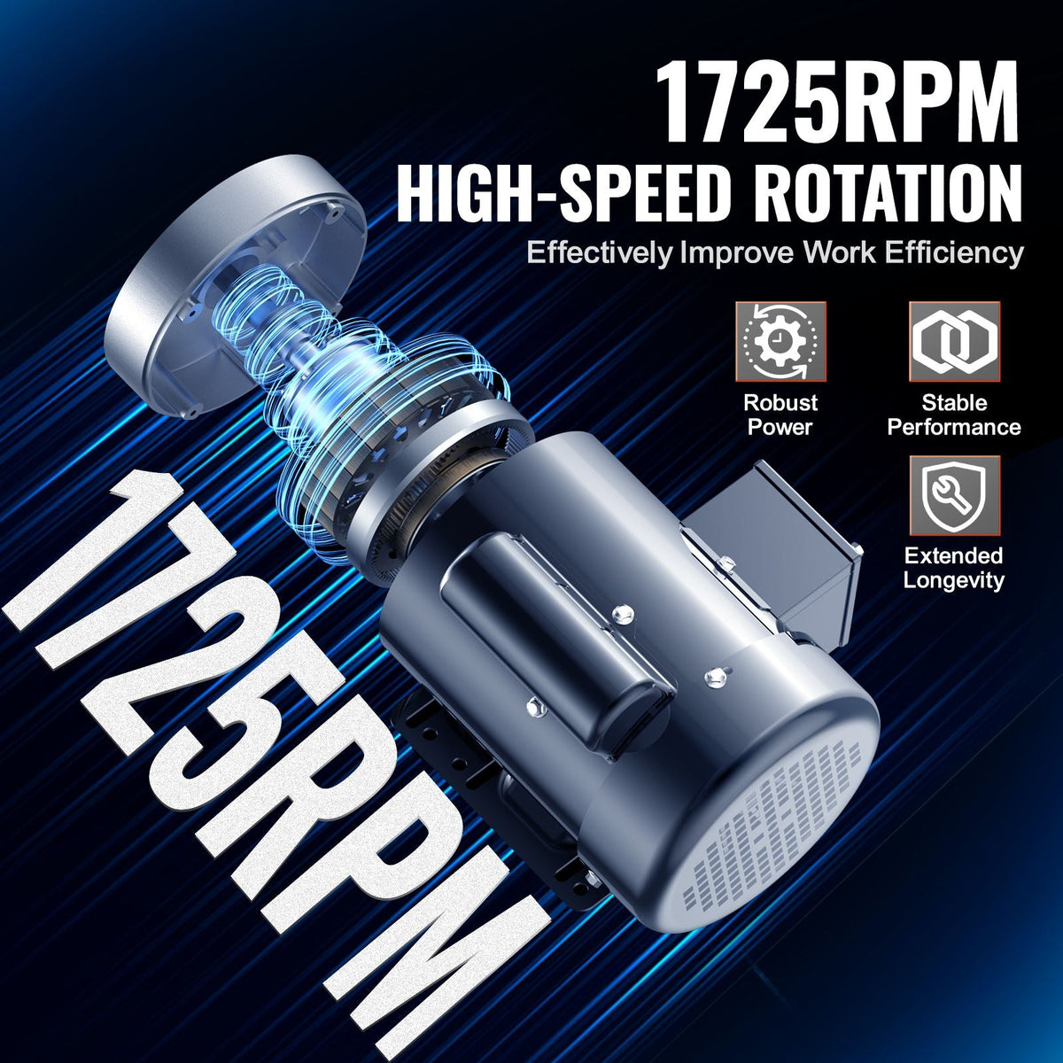 0.75HP Electric Motor 1725 rpm, AC 115V/230V, 56C Frame, Air Compressor Motor Single Phase, 5/8" Keyed Shaft, CW/CCW Rotation for Agricultural Machinery and General Equipment