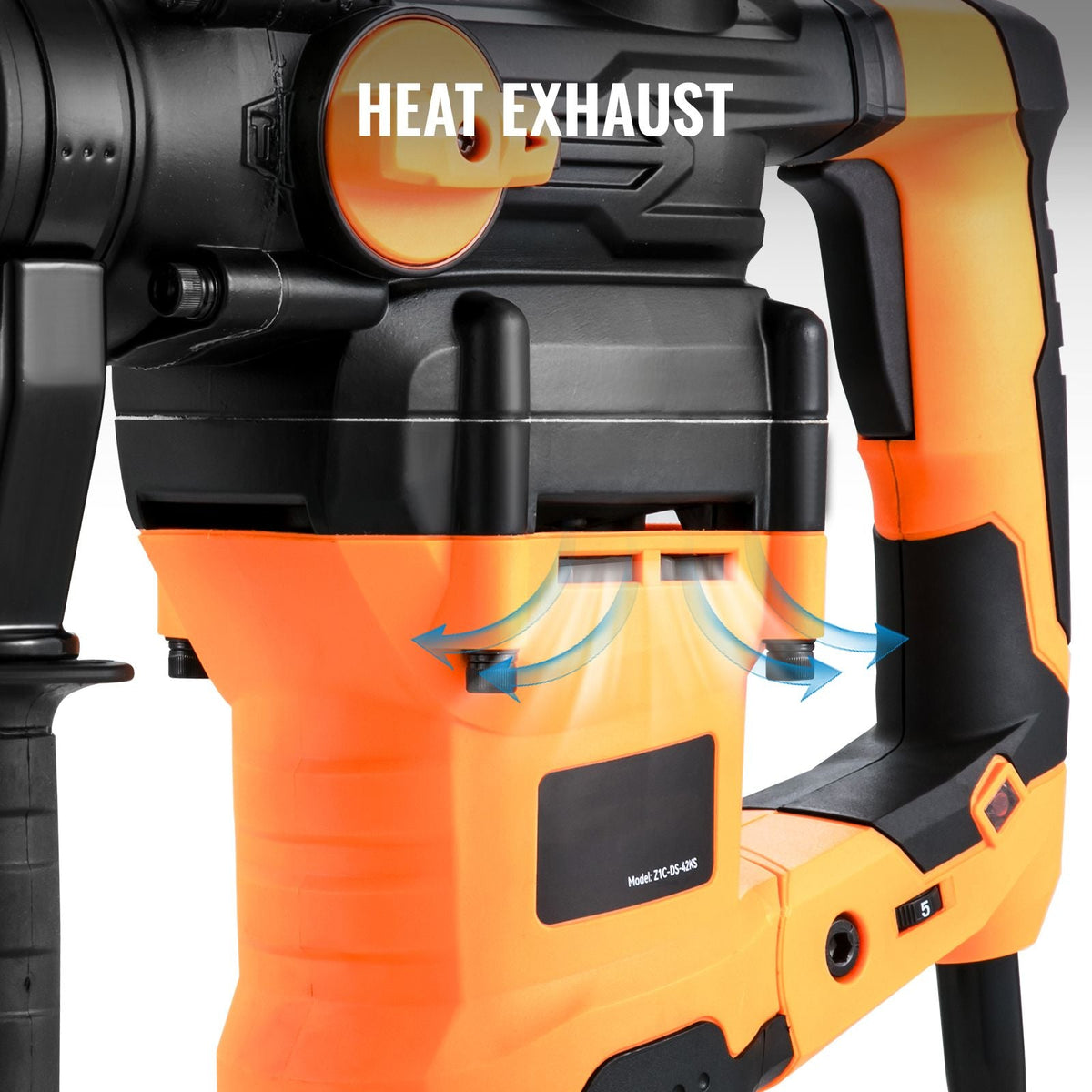1-9/16 Inch SDS-Max Rotary Hammer Drill, 13Amp Corded Drills, Heavy Duty Chipping Hammers with Vibration Control & Safety Clutch, Electric Demolition Hammers Variable Speed, Power Tool For Concr