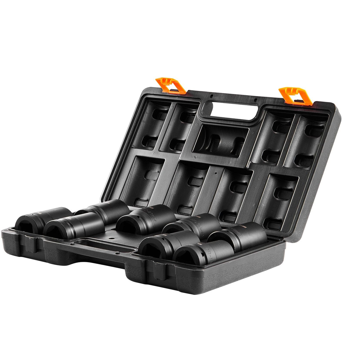 1" Drive Impact Socket Set, 8 Piece Deep Socket Set Metric 27-41mm, 6 Point Cr-Mo Alloy Steel for Auto Repair, Easy-to-Read Size Markings, Rugged Construction, Includes Storage Case