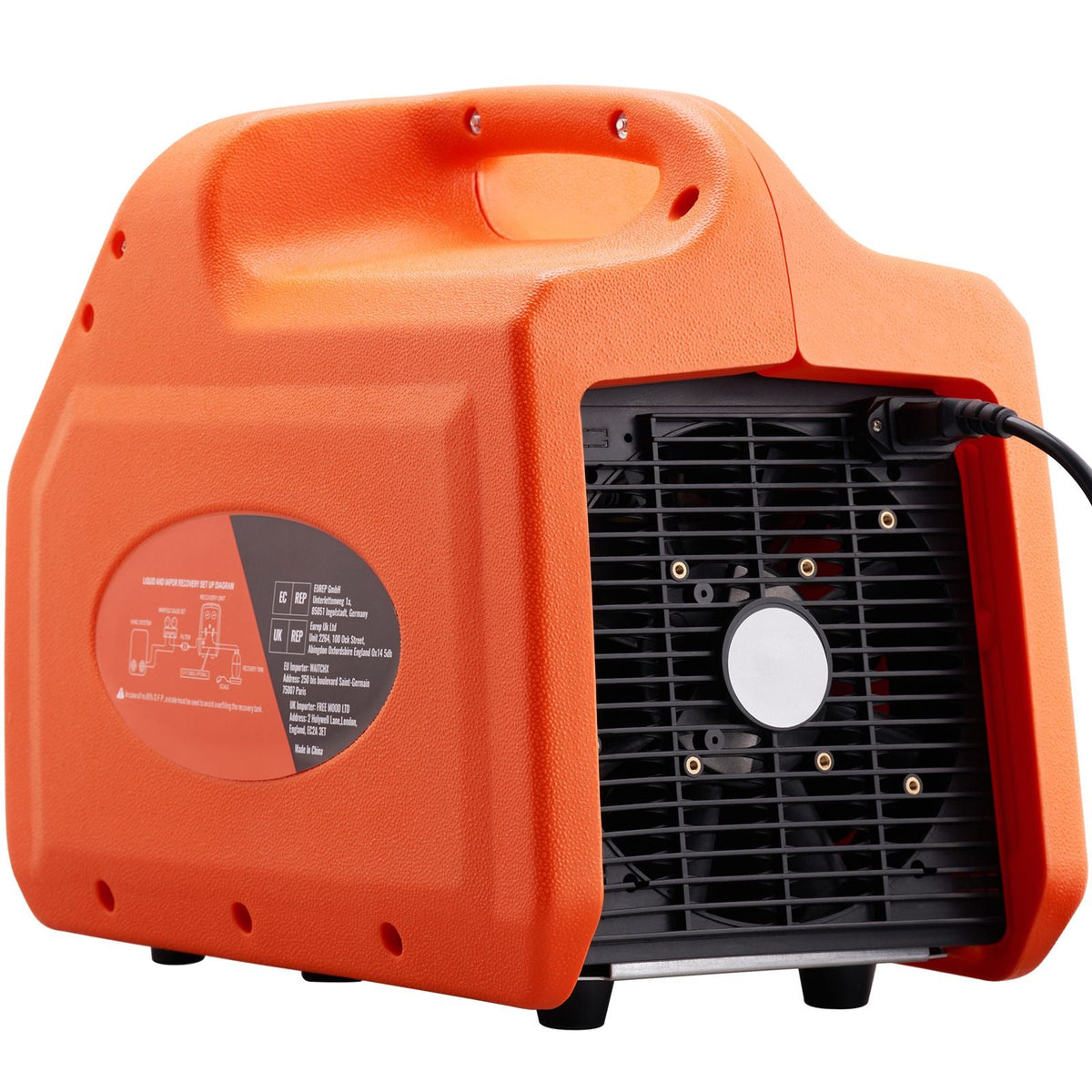 1 HP Refrigerant Recovery Machine - Dual Cylinder Portable AC Recovery Machine with High Pressure Protection 120V 60Hz Recovery Machine HVAC for Vapor Liquid Refrigerant, Car Air Conditioning