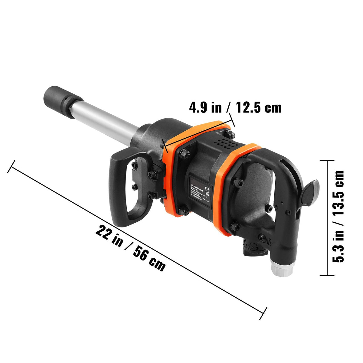 1 Inch Air Impact Wrench, Up to 3160 ft-lbs High Reverse Torque Output 1" Pneumatic Impact Gun w/ 8 Inch Extended Anvil & Carrying Case for Heavy Duty Repairs and Maintenance