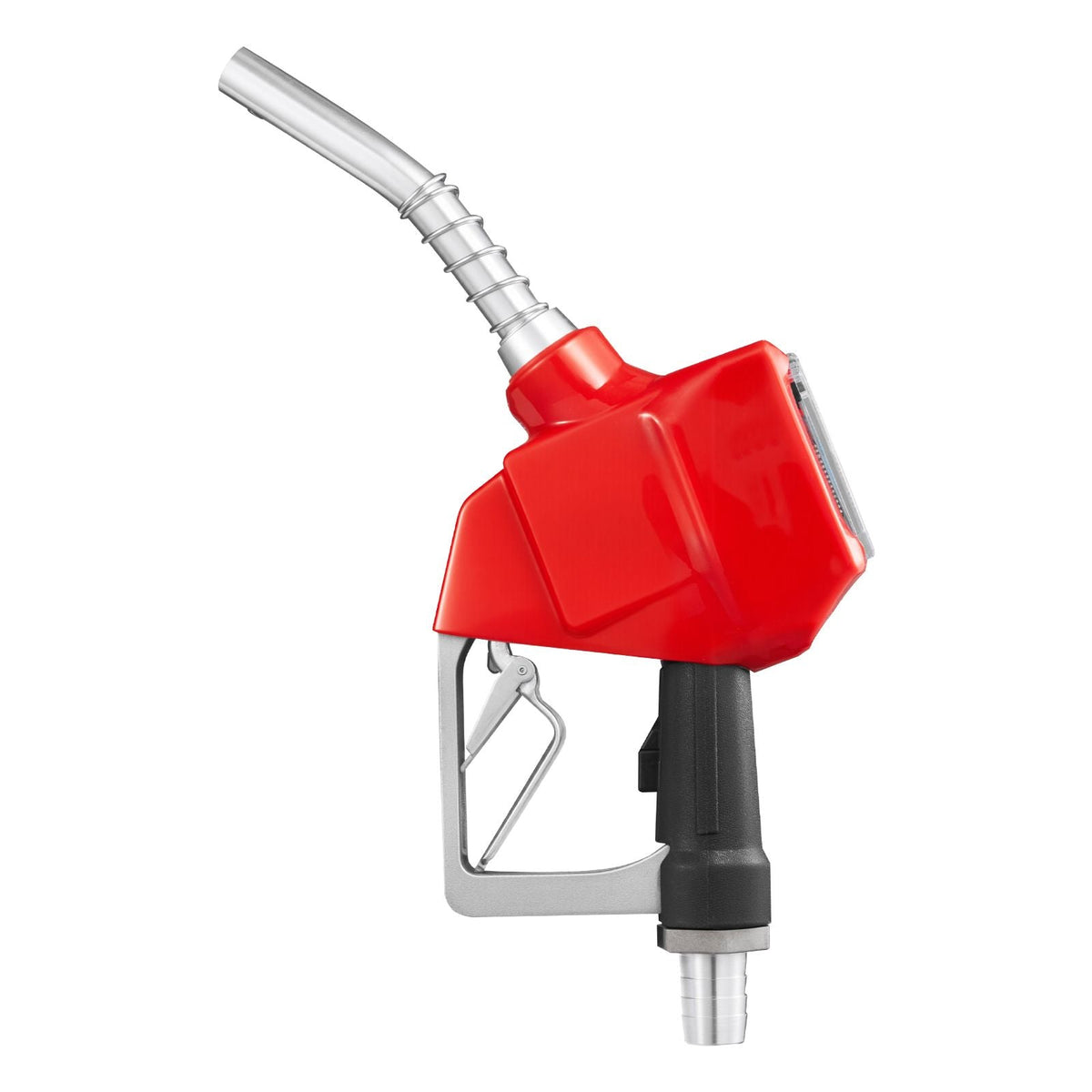 1 Inch Barb Digital Fuel Nozzle with Swivel, Max Flow Rate 12.6 GPM, Auto Shut Off Diesel Gas Pump Nozzle with 3/16 in (OD=20 mm) Spout & Digital Display, Used for Gasoline, Diesel, Kerosene Red