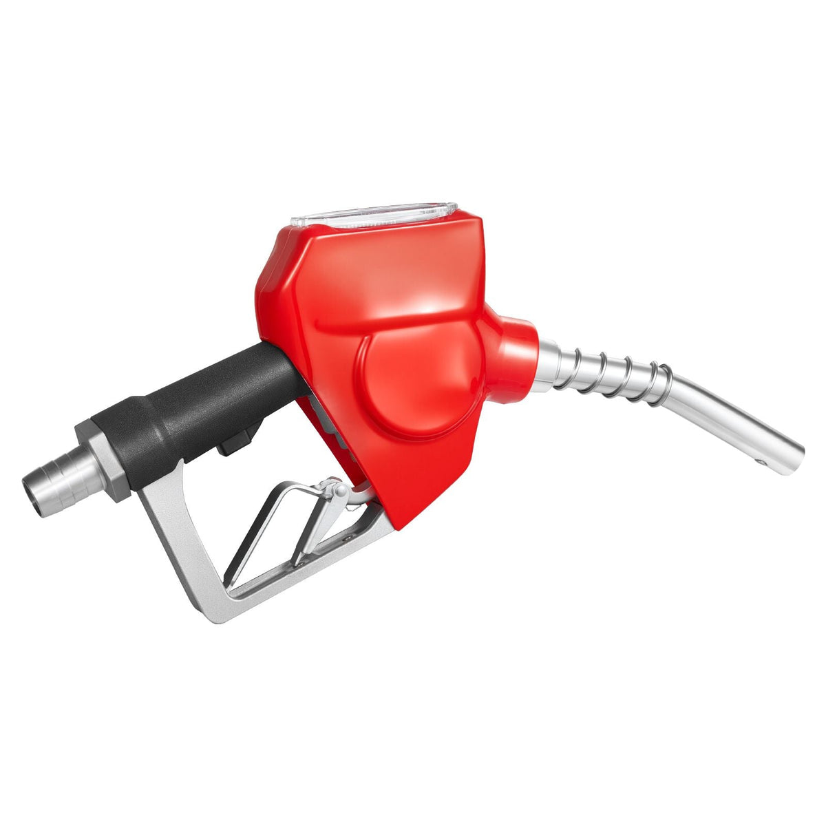 1 Inch Barb Digital Fuel Nozzle with Swivel, Max Flow Rate 12.6 GPM, Auto Shut Off Diesel Gas Pump Nozzle with 3/16 in (OD=20 mm) Spout & Digital Display, Used for Gasoline, Diesel, Kerosene Red