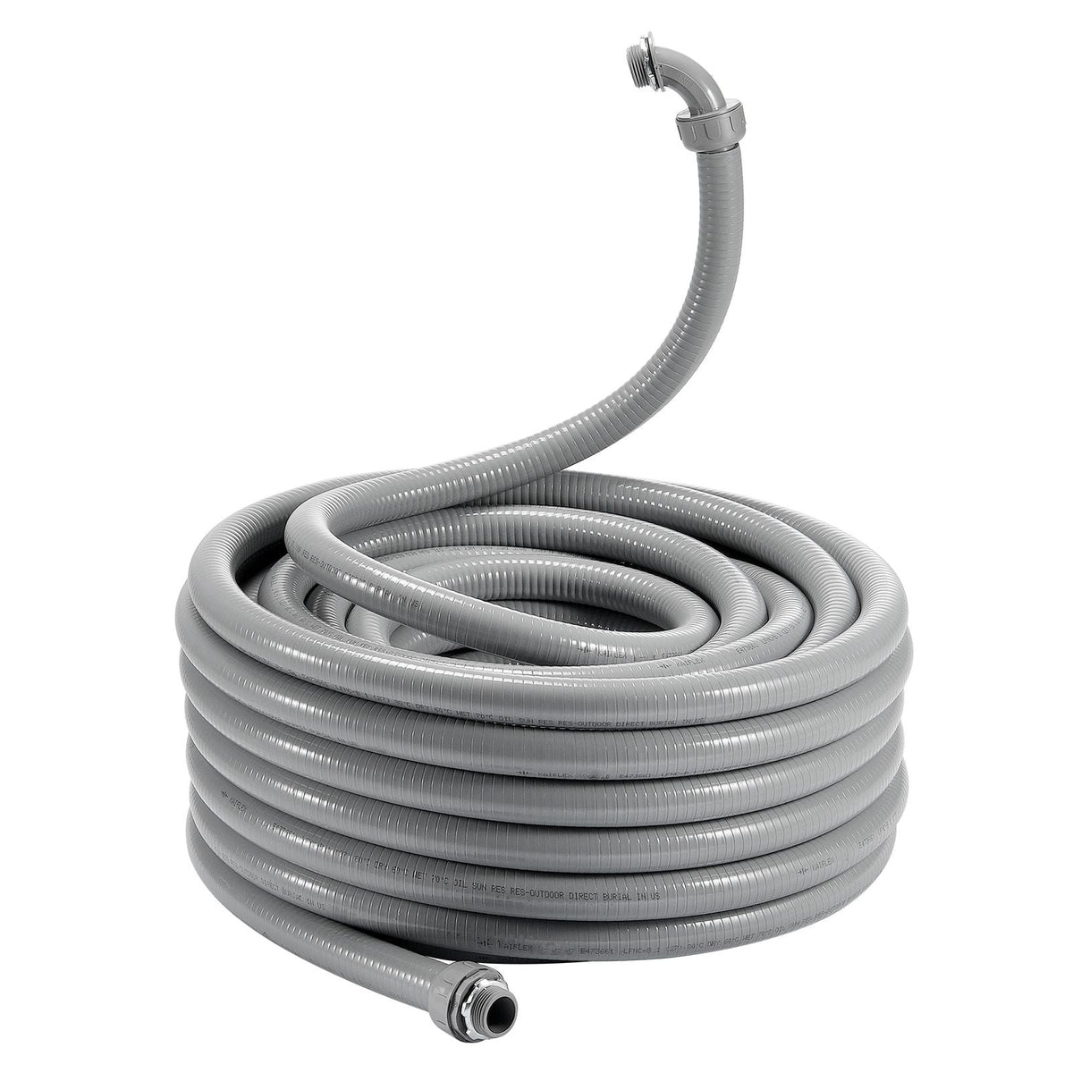 1-Inch Flexible Electrical Conduit, 100 ft, PVC Liquid-Tight Conduit Non-Metallic with 5 Straight and 5 90-Degree Conduit Connector Fittings, for Air Conditioning Motor Controller Pump, IP65
