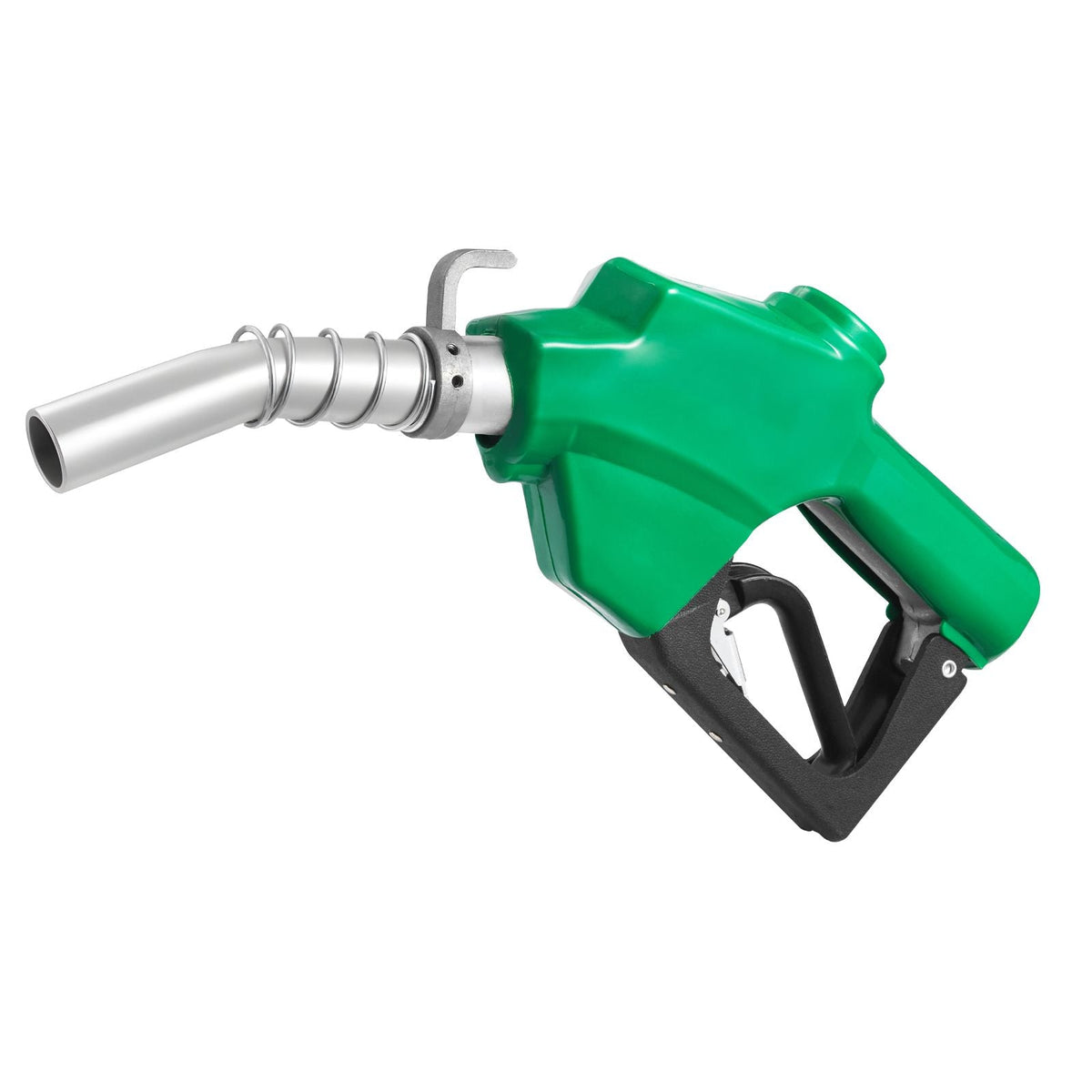 1 Inch NPT Automatic Fuel Nozzle, Max Flow Rate 21.6 GPM, Auto Shut Off Diesel Gas Pump Nozzle with 3-Speed Trigger Lock & 1-3/16 in (OD=30.1 mm) Spout for Gasoline, Diesel, Kerosene, Green