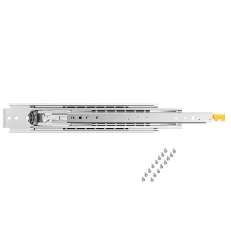 1 Pair Full Extension Drawer Slides 18 20 22 28 30 32 36 38 40 44 48 52 56 60 in, 500 lbs Load Capacity Locking Drawer Slides, Ball Bearing with Lock Side Mount Drawer Slide Rail