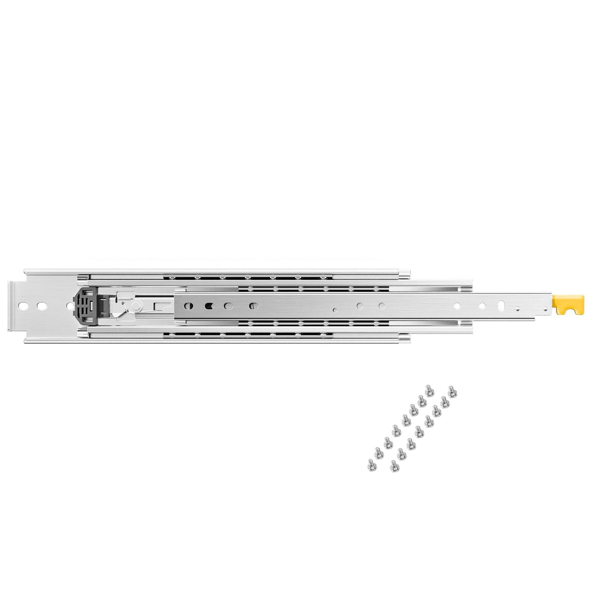 1 Pair Full Extension Drawer Slides 24 in, 500 lbs Load Capacity Locking Drawer Slides, Ball Bearing with Lock Side Mount Drawer Slide Rail