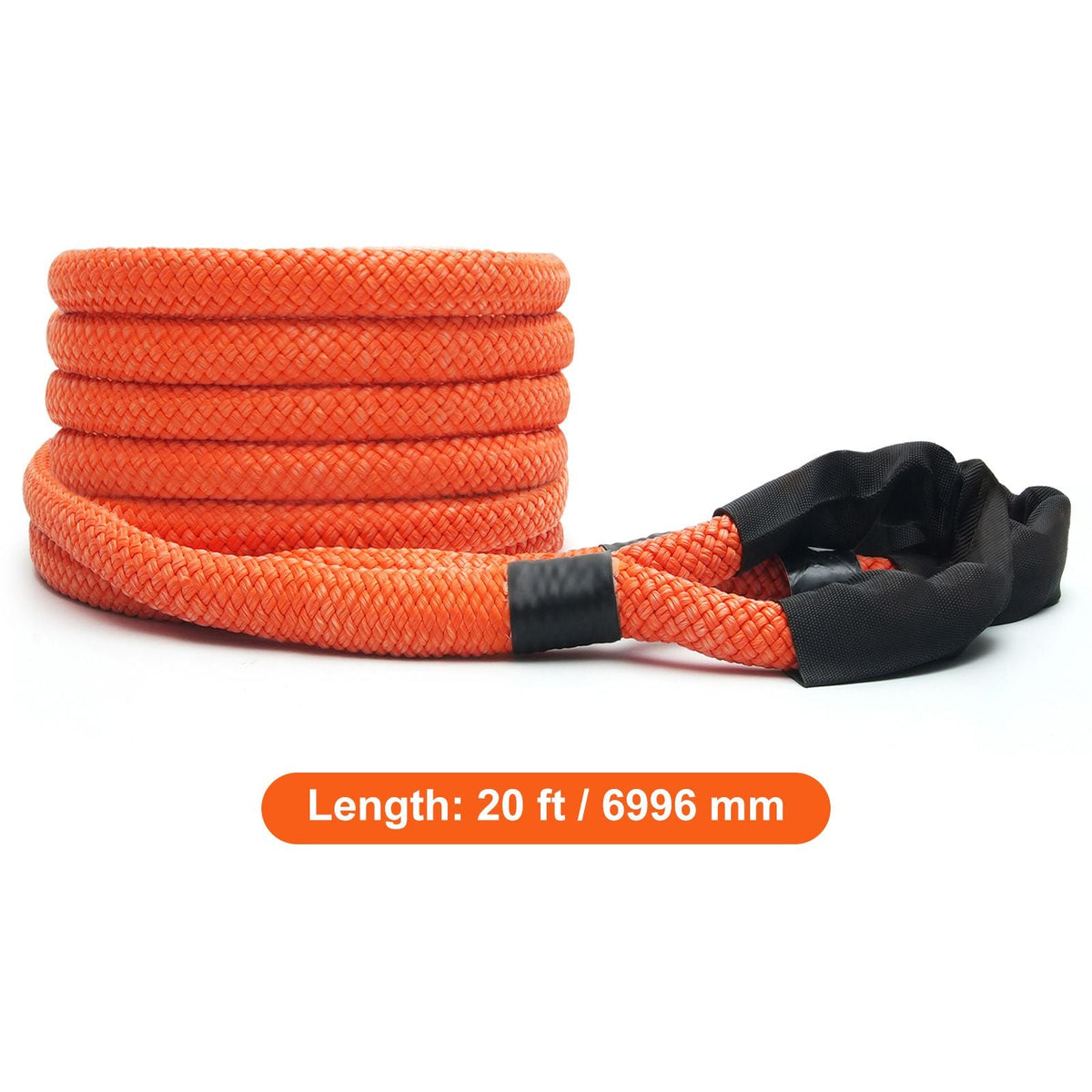 1" x 20' Kinetic Recovery Tow Rope 38,000 lbs, Heavy-Duty Off Road Snatch Strap, Extreme Duty 30% Elasticity Energy Snatch Strap for Jeep Car Truck ATV UTV SUV Tractor