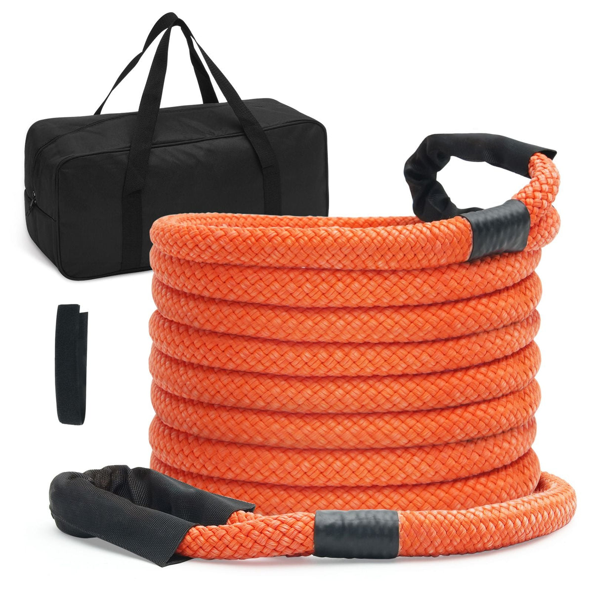 1" x 30' Kinetic Recovery Tow Rope 38,000 lbs, Heavy-Duty Off Road Snatch Strap, Extreme Duty 30% Elasticity Energy Snatch Strap for Jeep Car Truck ATV UTV SUV Tractor