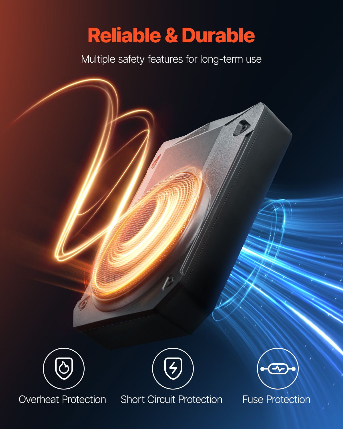 10" 400W Underseat Car Subwoofer, Slim Powered Car Subwoofers Under the Seat, Low Profile Audio Sub Built-in Amplifier, High/Low Level Input & Volume Controller for SUVs, Car, Truck, RV