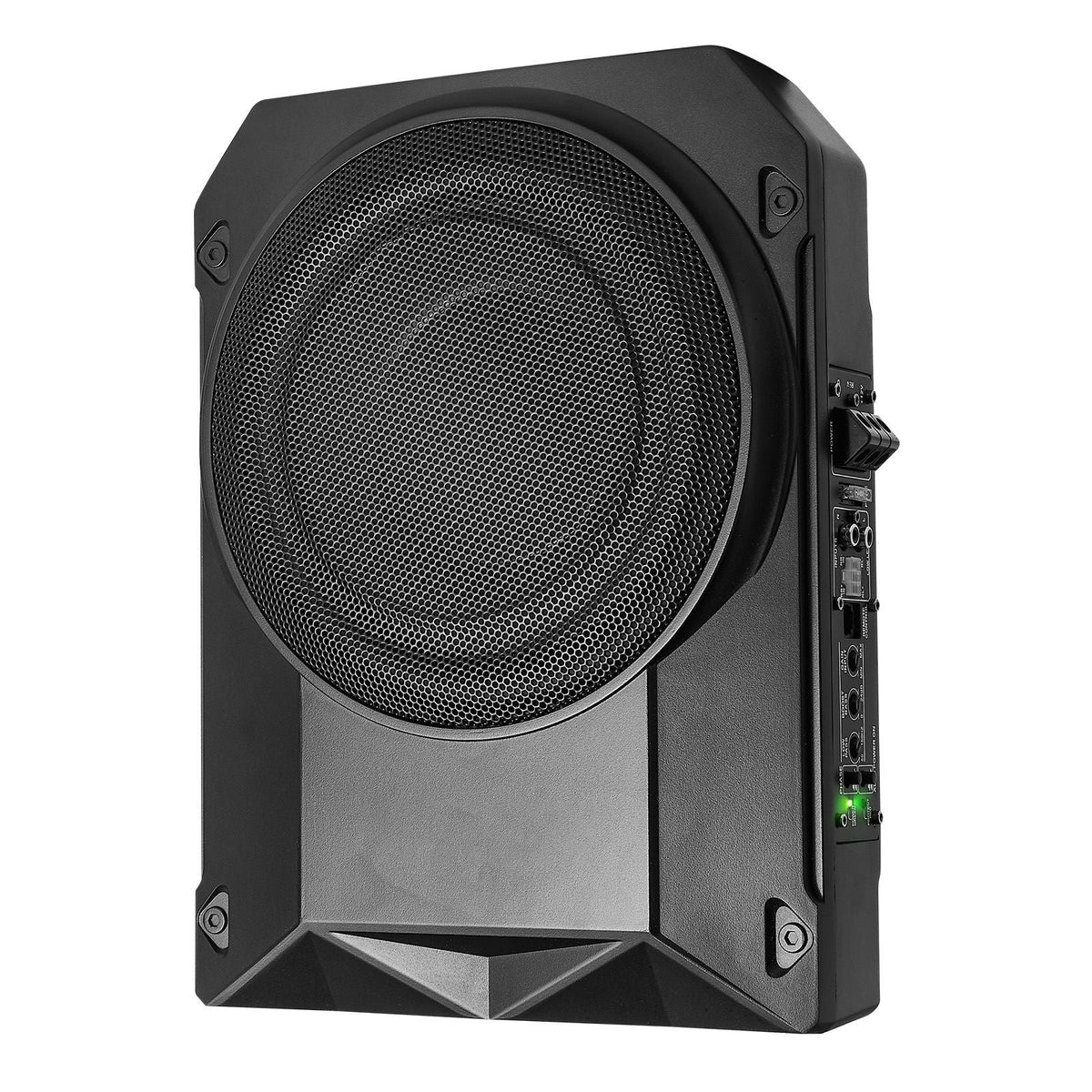 10" 400W Underseat Car Subwoofer, Slim Powered Car Subwoofers Under the Seat, Low Profile Audio Sub Built-in Amplifier, High/Low Level Input & Volume Controller for SUVs, Car, Truck, RV