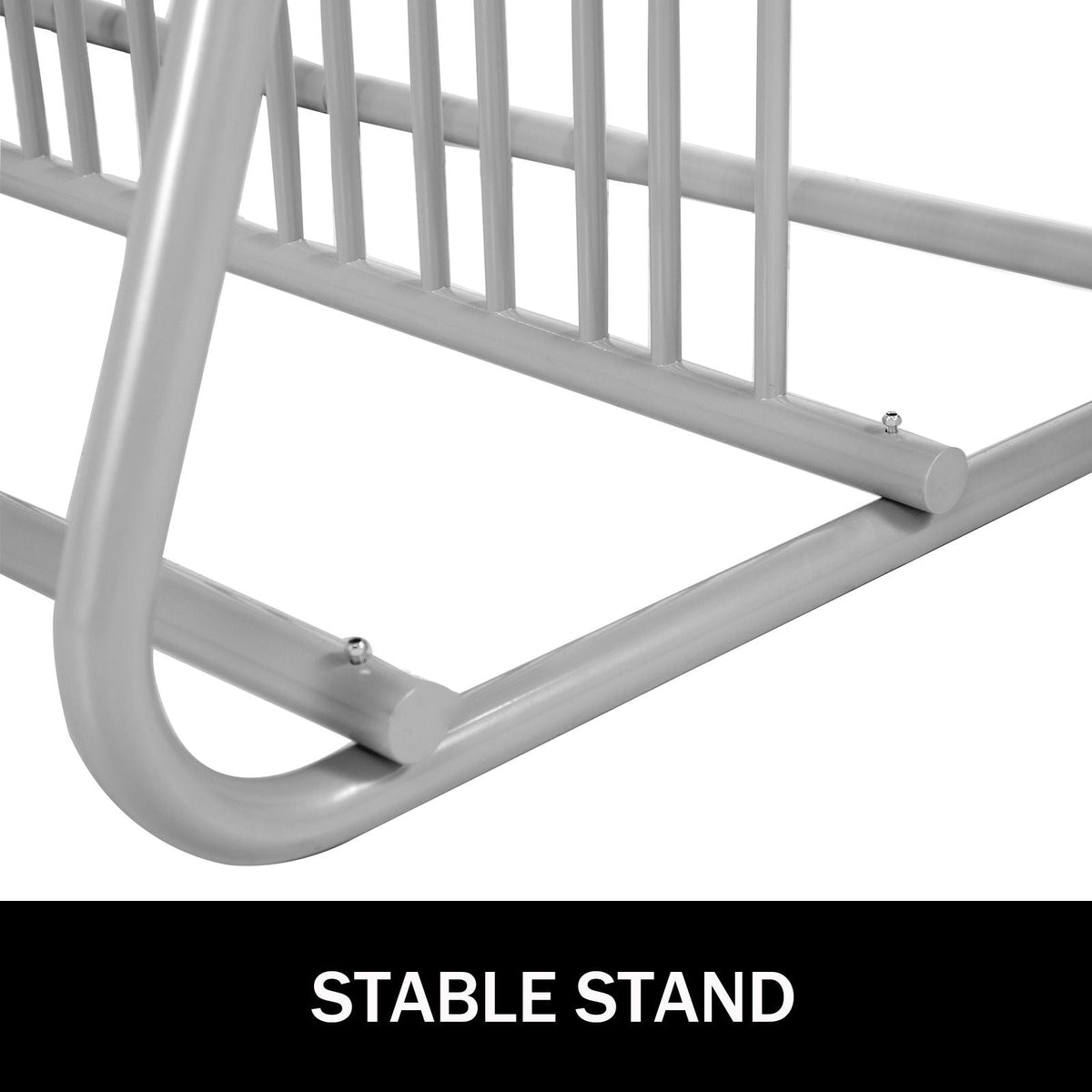 10 Holders Floor Bike Rack, 59\" Length All-Steel Grid Bike Rack, 10-Bike Capacity Dual-Side Storage Stand for Garages Streets Yards Bike Events