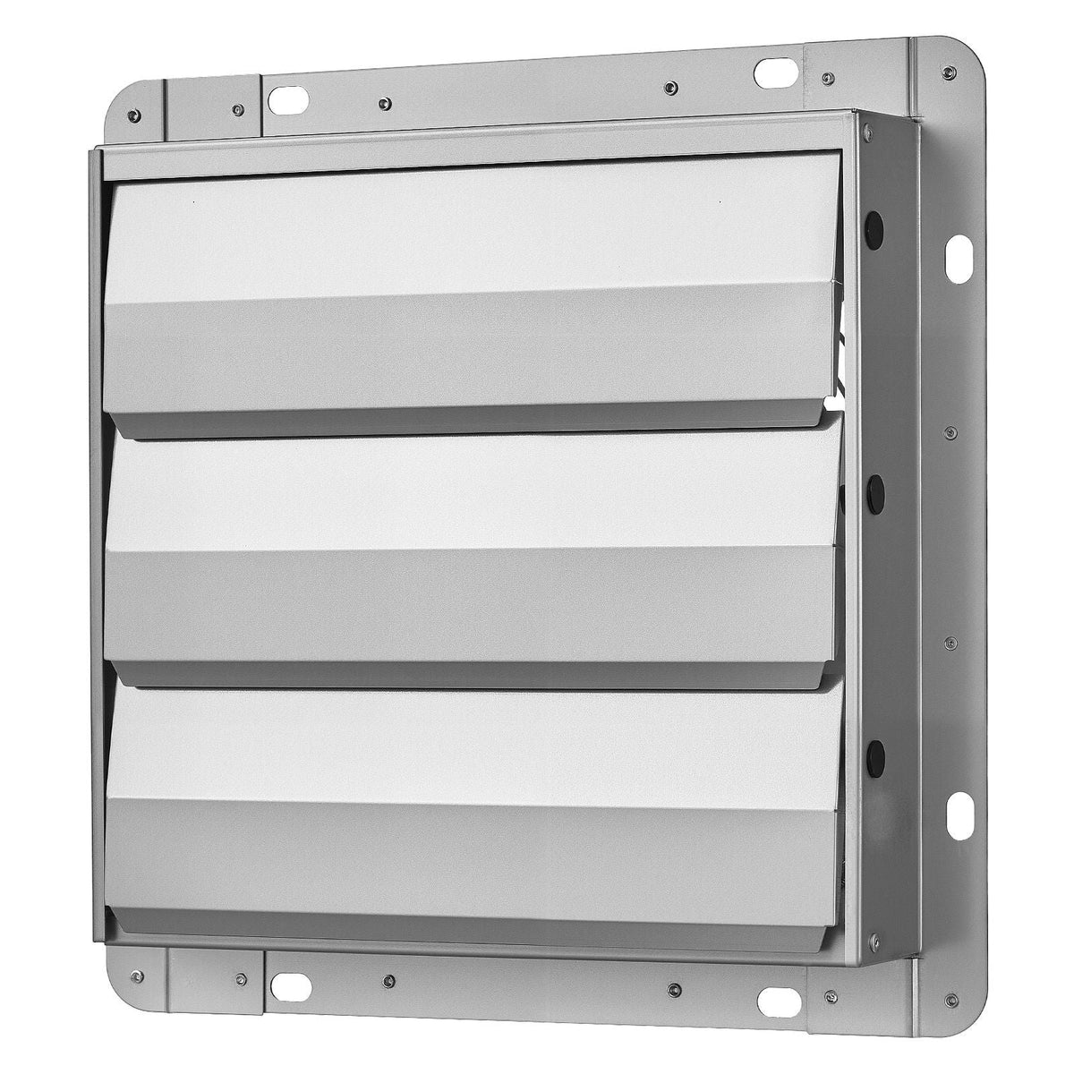 10 Inch Shutter Exhaust Fan Wall Mounted 874 CFM Automatic Louvers, Sturdy Steel Housing, Low Noise, AC Motor, Ventilation and Cooling for Attic, Garage, Barn, Greenhouse, Workshop, Silver