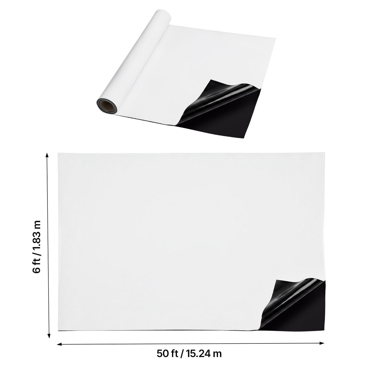 10 Mil Plastic Sheeting 6' x 50' Heavy Duty Thick Polyethylene Roll, Plastic Drop Cloth Painters Tarp, Polyethylene Covering for Crawl Space Vapor Barrier, Weed Control, Garden, Black & White